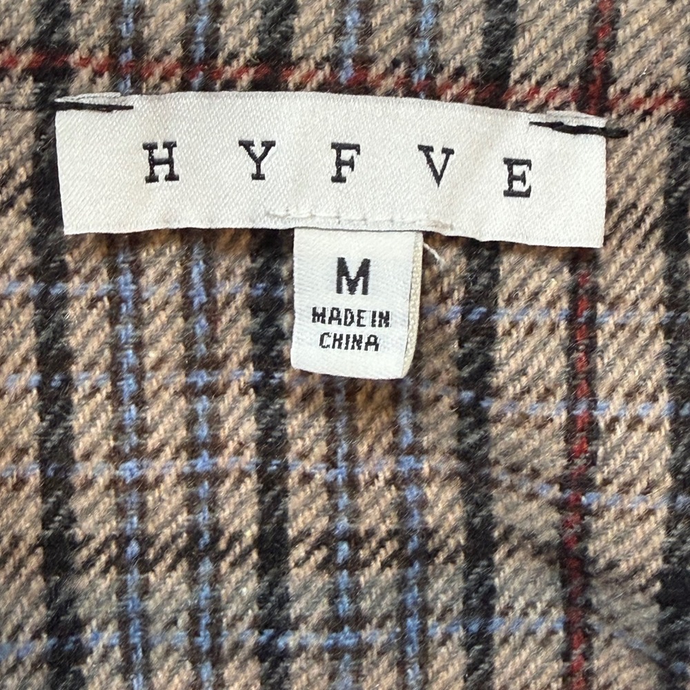HYFVE Plaid Double Breasted Long Tailored Trench Dark Academia Fall Coat Women M - Picture 11 of 14